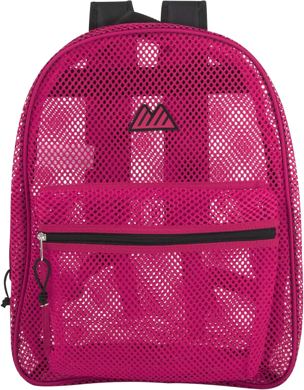 Summit Ridge Mesh Backpacks for Kids, Adults, School, Beach, and Travel, Colorful Transparent Mesh Backpacks with Padded Straps(Pink)