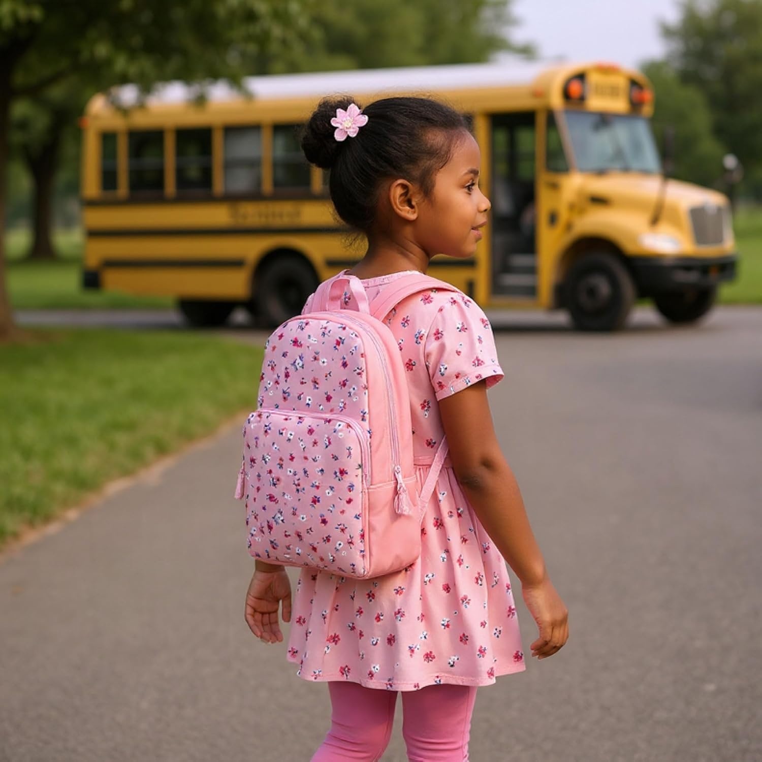 Trail maker Fun School Backpack for Elementary Middle School Girls and Boys | 17 Inch Printed Backpacks for School Kids, Travel (Pretty Pink Flowers)(Pretty Pink Flowers)