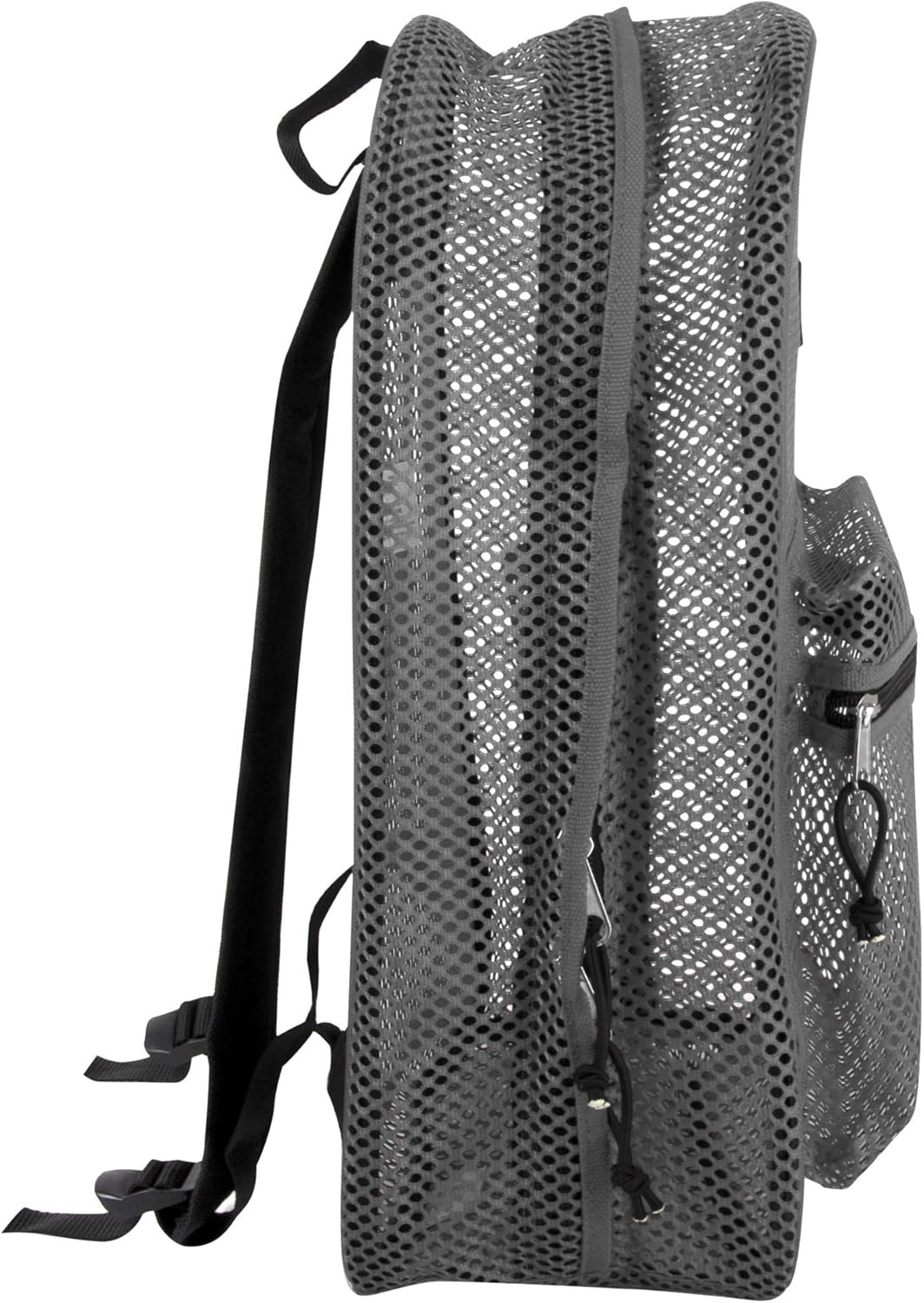 Summit Ridge Mesh Backpacks for Kids, Adults, School, Beach, and Travel, Colorful Transparent Mesh Backpacks with Padded Straps(Grey)