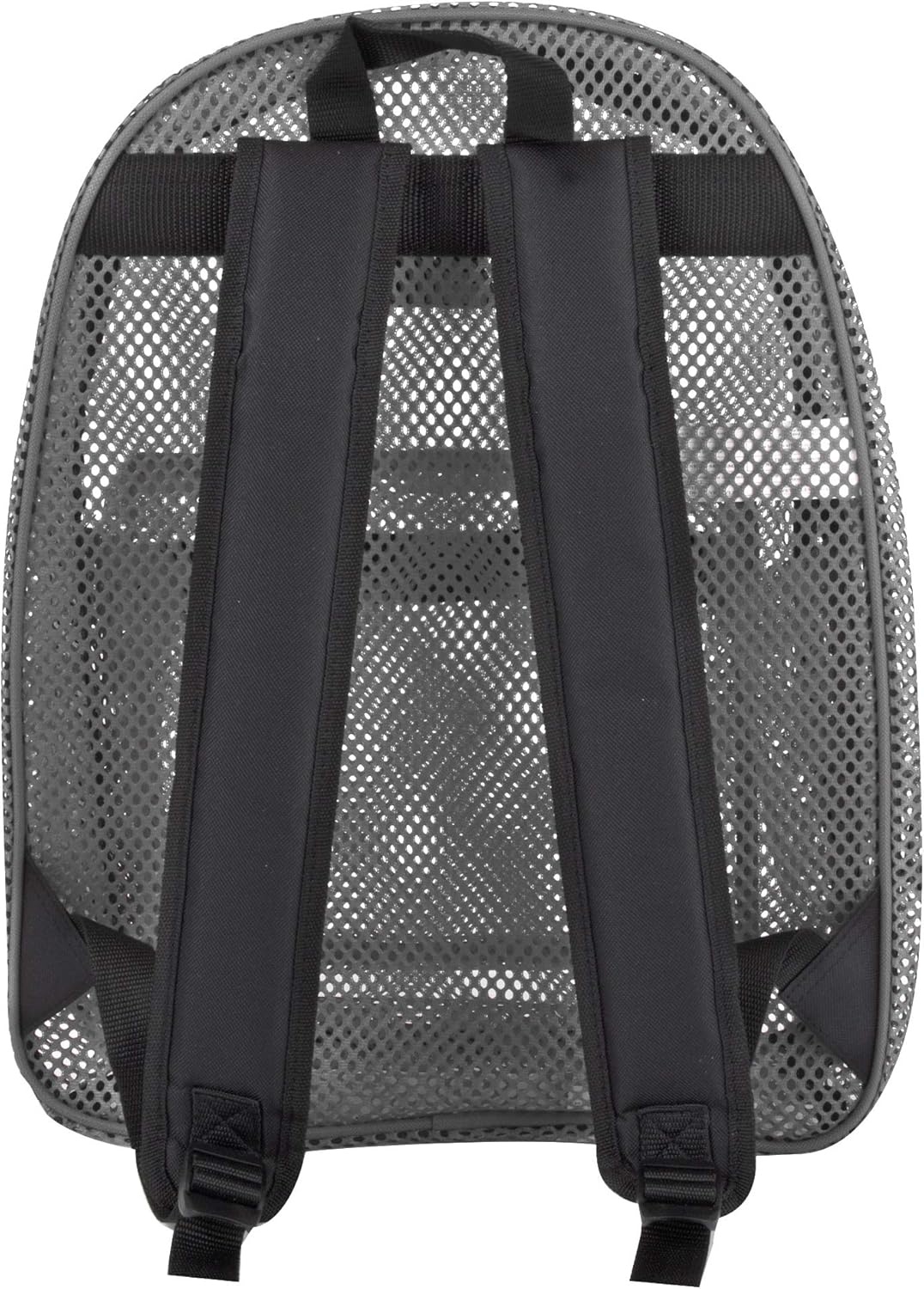 Summit Ridge Mesh Backpacks for Kids, Adults, School, Beach, and Travel, Colorful Transparent Mesh Backpacks with Padded Straps(Grey)