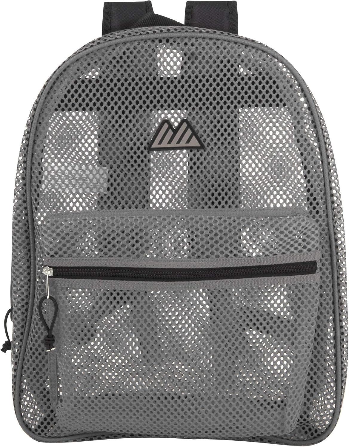 Summit Ridge Mesh Backpacks for Kids, Adults, School, Beach, and Travel, Colorful Transparent Mesh Backpacks with Padded Straps(Grey)