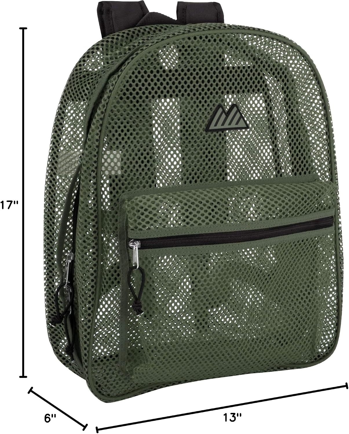 Summit Ridge Mesh Backpacks for Kids, Adults, School, Beach, and Travel, Colorful Transparent Mesh Backpacks with Padded Straps(Green)