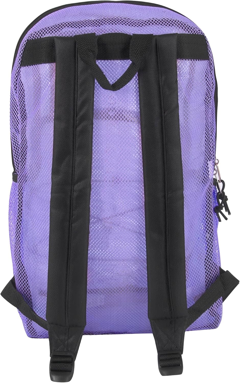 Trail maker Deluxe See Through Mesh Backpack with Bungee Cord & Adjustable Padded Straps for Swimming, Travel (Aqua)(Lavender)