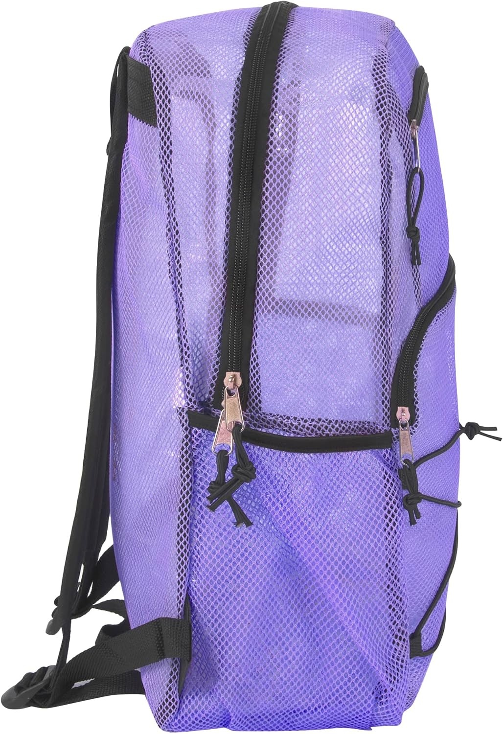 Trail maker Deluxe See Through Mesh Backpack with Bungee Cord & Adjustable Padded Straps for Swimming, Travel (Aqua)(Lavender)