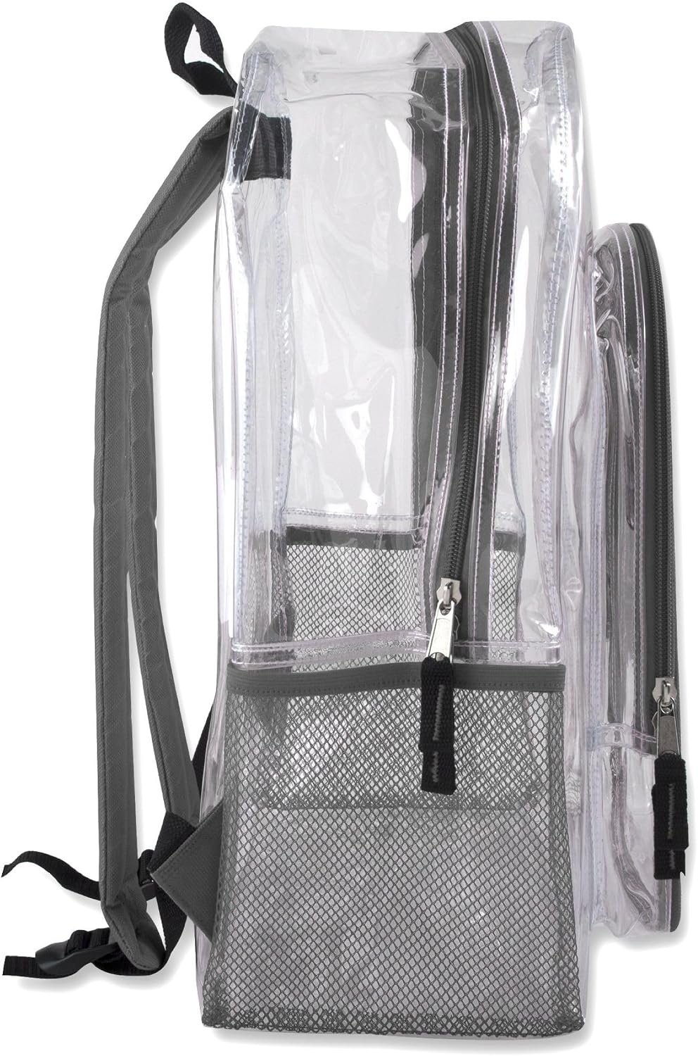 Heavy Duty Clear See Through Backpack | Transparent Clear Backpack Bags Stadium Approved for Women, Men, School, Travel(Grey)