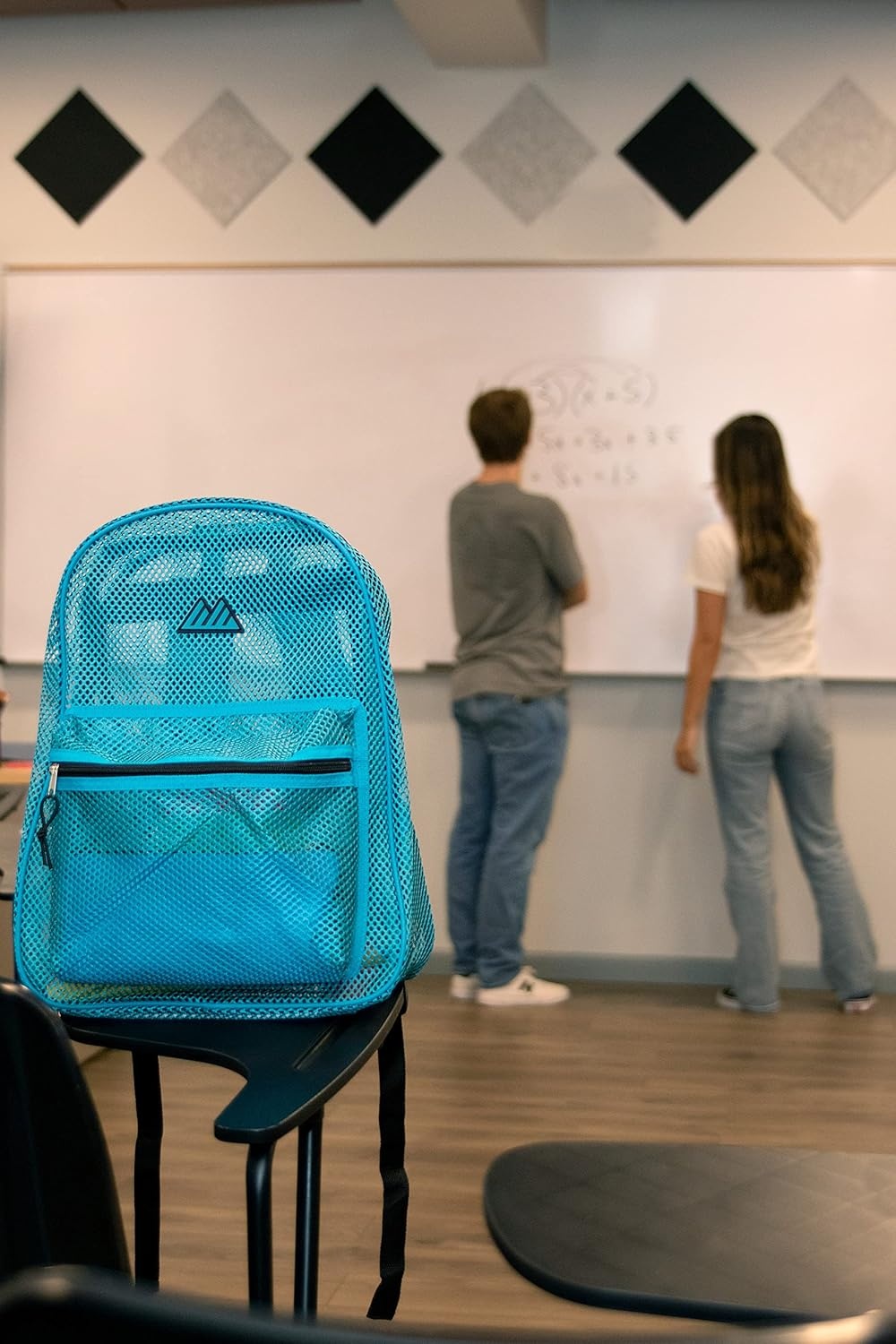 Summit Ridge Mesh Backpacks for Kids, Adults, School, Beach, and Travel, Colorful Transparent Mesh Backpacks with Padded Straps(Aqua)