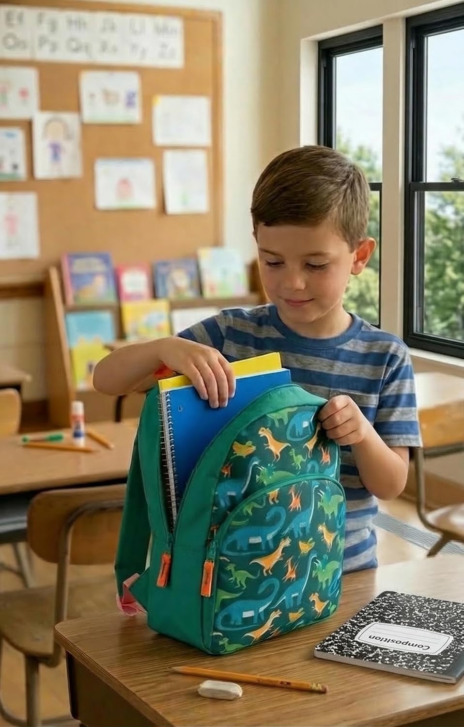 Trail maker 15 Inch Kids Backpacks for Boys & Girls | Preschool, Kindergarten, Elementary School Backpacks with Adjustable, Padded Straps (Prehistoric Pals)(Prehistoric Pals)