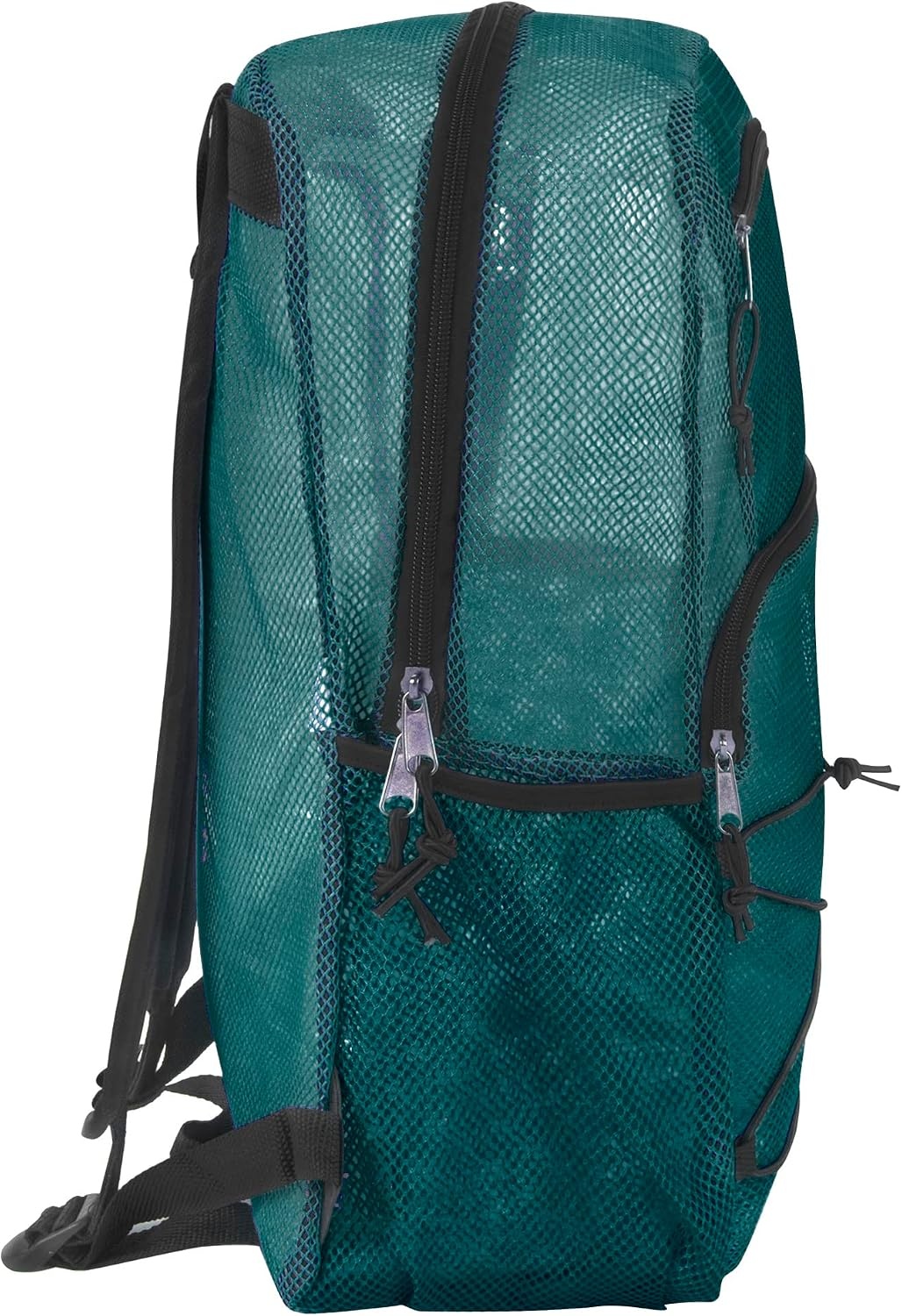 Trail maker Deluxe See Through Mesh Backpack with Bungee Cord & Adjustable Padded Straps for Swimming, Travel (Aqua)(Green)