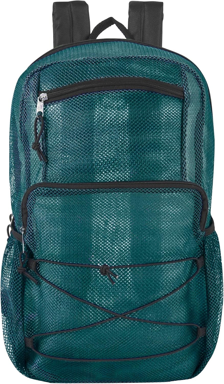 Trail maker Deluxe See Through Mesh Backpack with Bungee Cord & Adjustable Padded Straps for Swimming, Travel (Aqua)(Green)