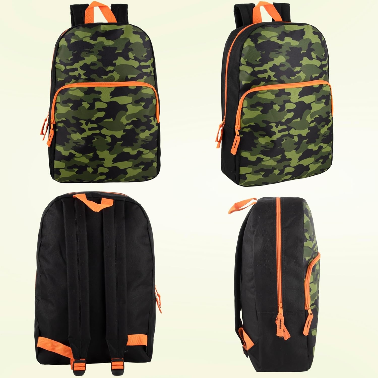 Trail maker Fun School Backpack for Elementary Middle School Girls and Boys | 17 Inch Printed Backpacks for School Kids, Travel (Sweet Strawberries)(Camouflage)