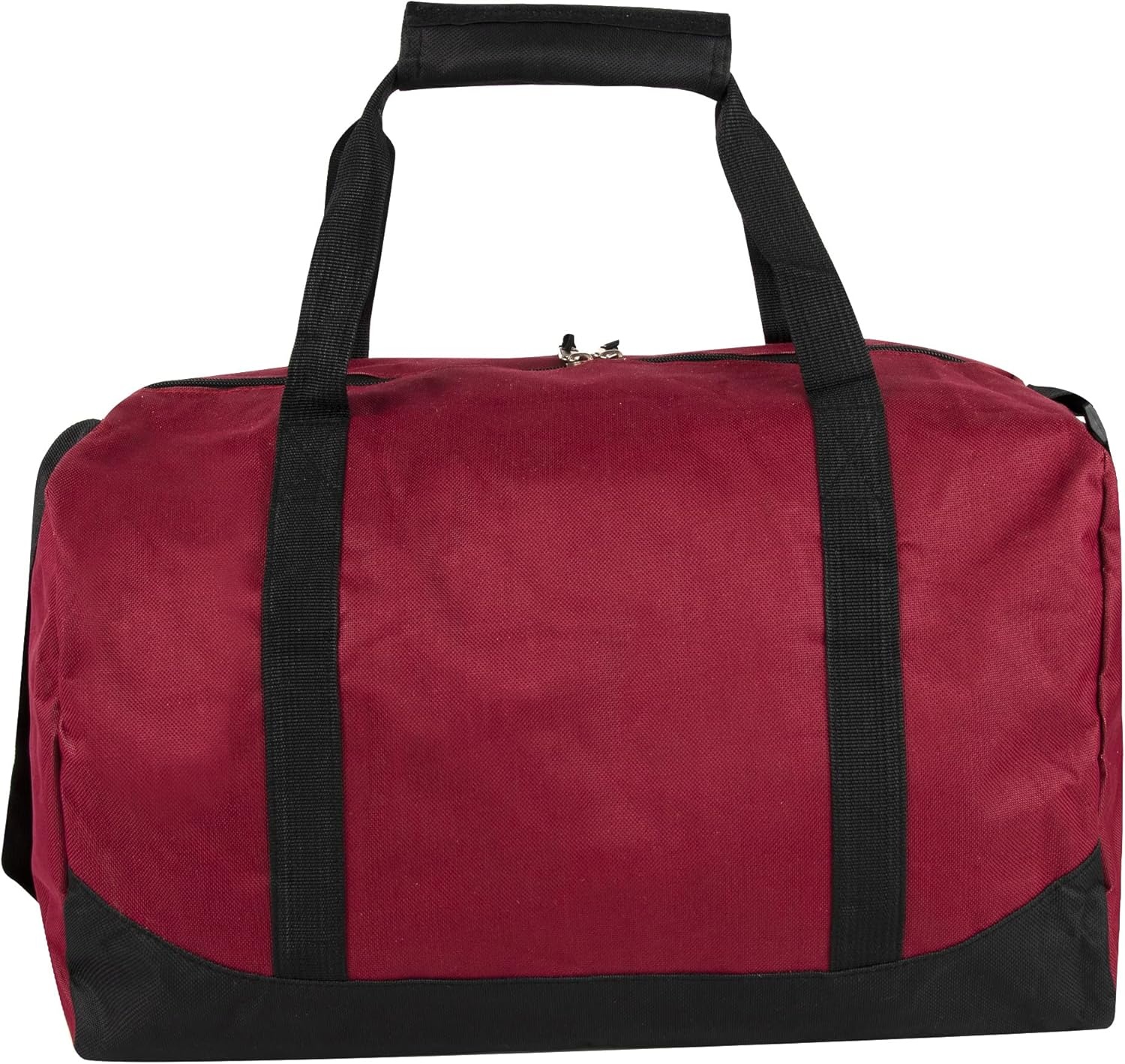 30 Liter, 17 Inch Canvas Duffle Bags for Men and Women – Travel Weekender Overnight Carry-On Shoulder Duffel Tote Bags (Grey)(Red)