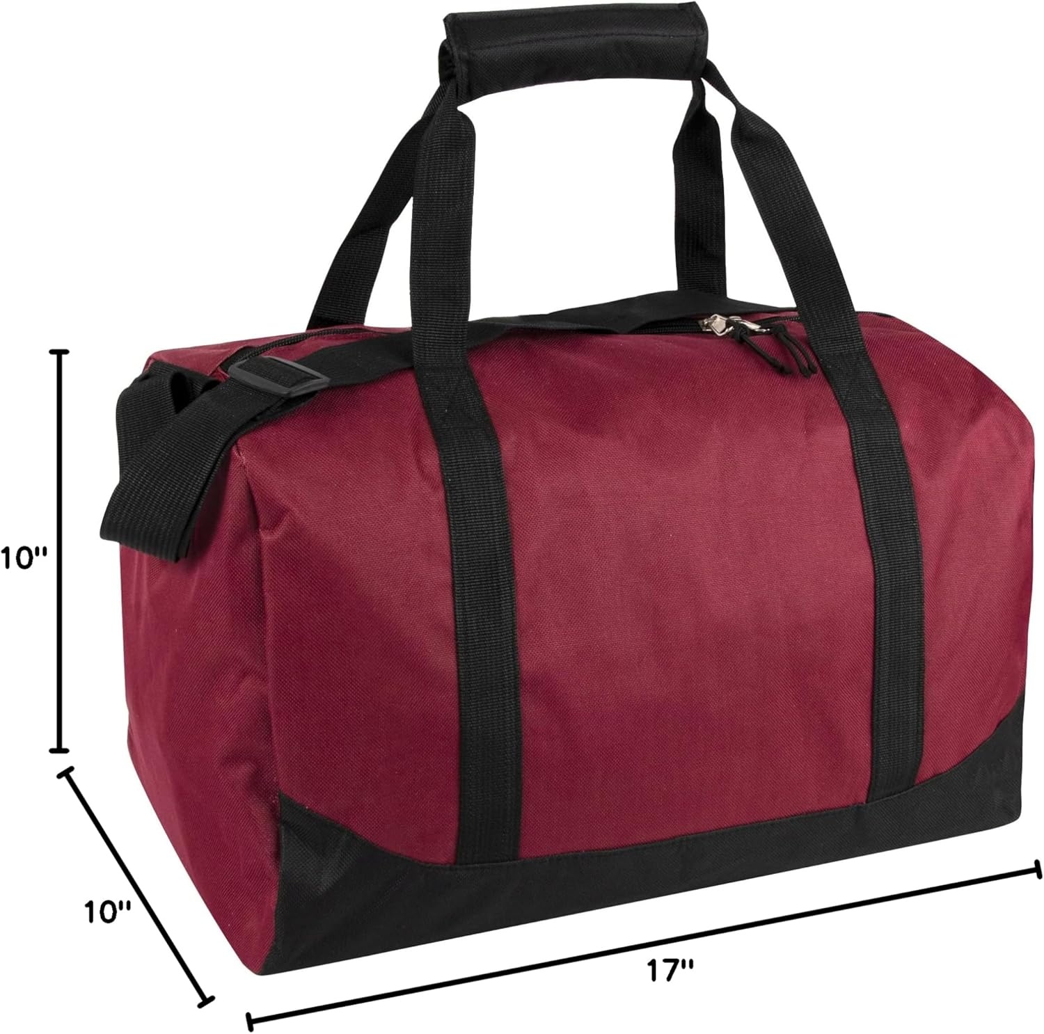 30 Liter, 17 Inch Canvas Duffle Bags for Men and Women – Travel Weekender Overnight Carry-On Shoulder Duffel Tote Bags (Grey)(Red)
