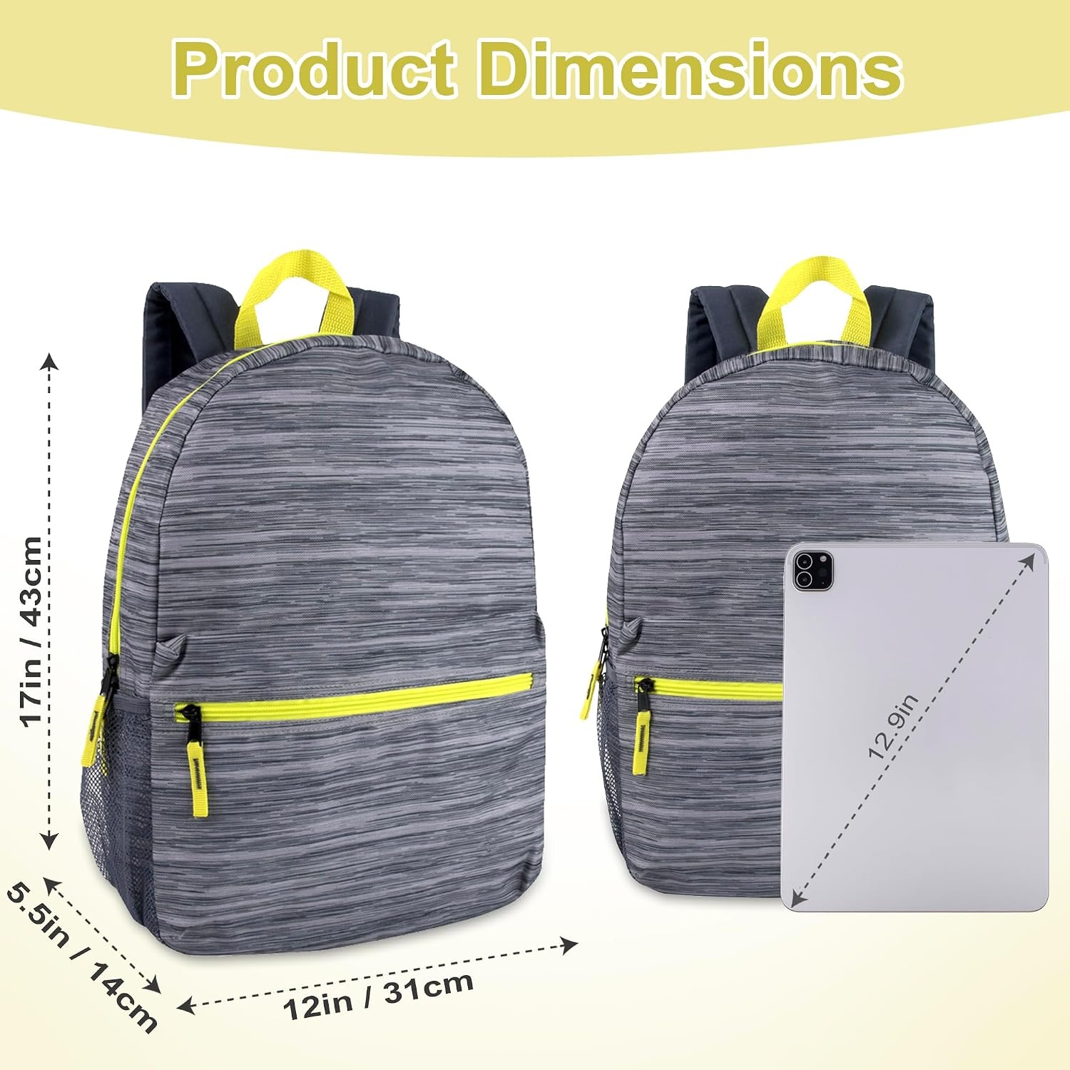 Trail maker 17 inch Backpack for Travel & Commute, Zippered Front & Mesh Side Pockets, Padded Straps(Art Board)