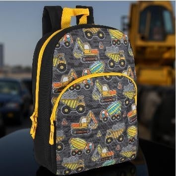 Trail maker 15 Inch Kids Backpacks for Boys & Girls | Preschool, Kindergarten, Elementary School Backpacks with Adjustable, Padded Straps (Prehistoric Pals)(Tough Trucks)