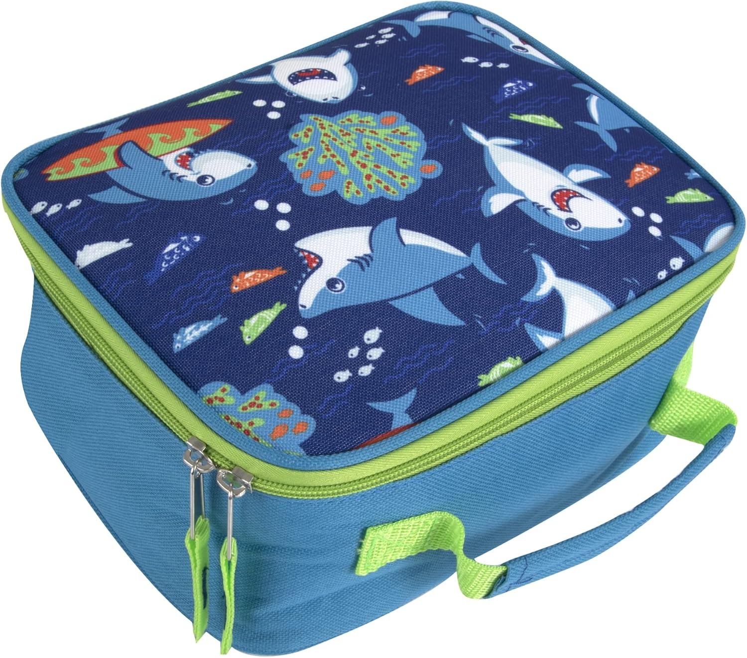 Trail maker Kids School Lunch Box Insulated for Boys, Girls | Fun Insulated Lunch Bag for Kids, School, Camp, Sports (Snarky Sharkies)(Snarky Sharkies)