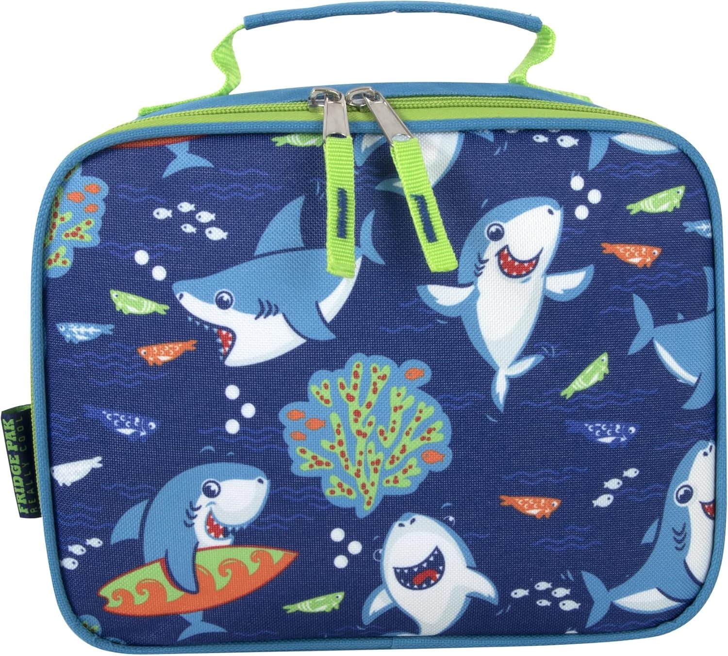 Trail maker Kids School Lunch Box Insulated for Boys, Girls | Fun Insulated Lunch Bag for Kids, School, Camp, Sports (Snarky Sharkies)(Snarky Sharkies)