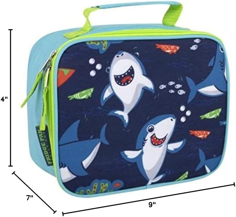Trail maker Kids School Lunch Box Insulated for Boys, Girls | Fun Insulated Lunch Bag for Kids, School, Camp, Sports (Snarky Sharkies)(Snarky Sharkies)