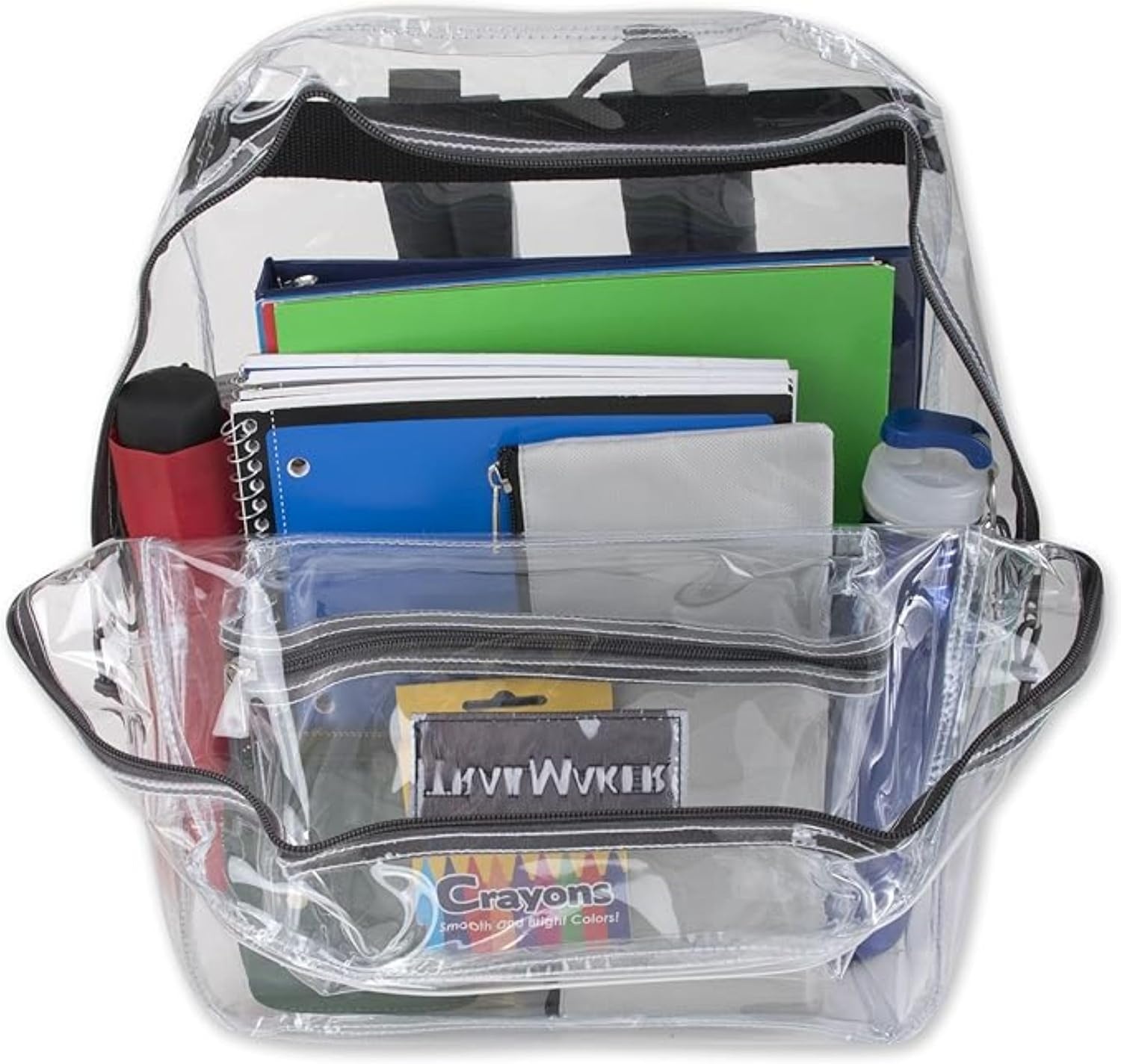 Trail maker Clear Backpack Heavy Duty with Padded Straps, Side Pockets for Kids, Boys, Girls, School, Stadium Approved Events(Gray)