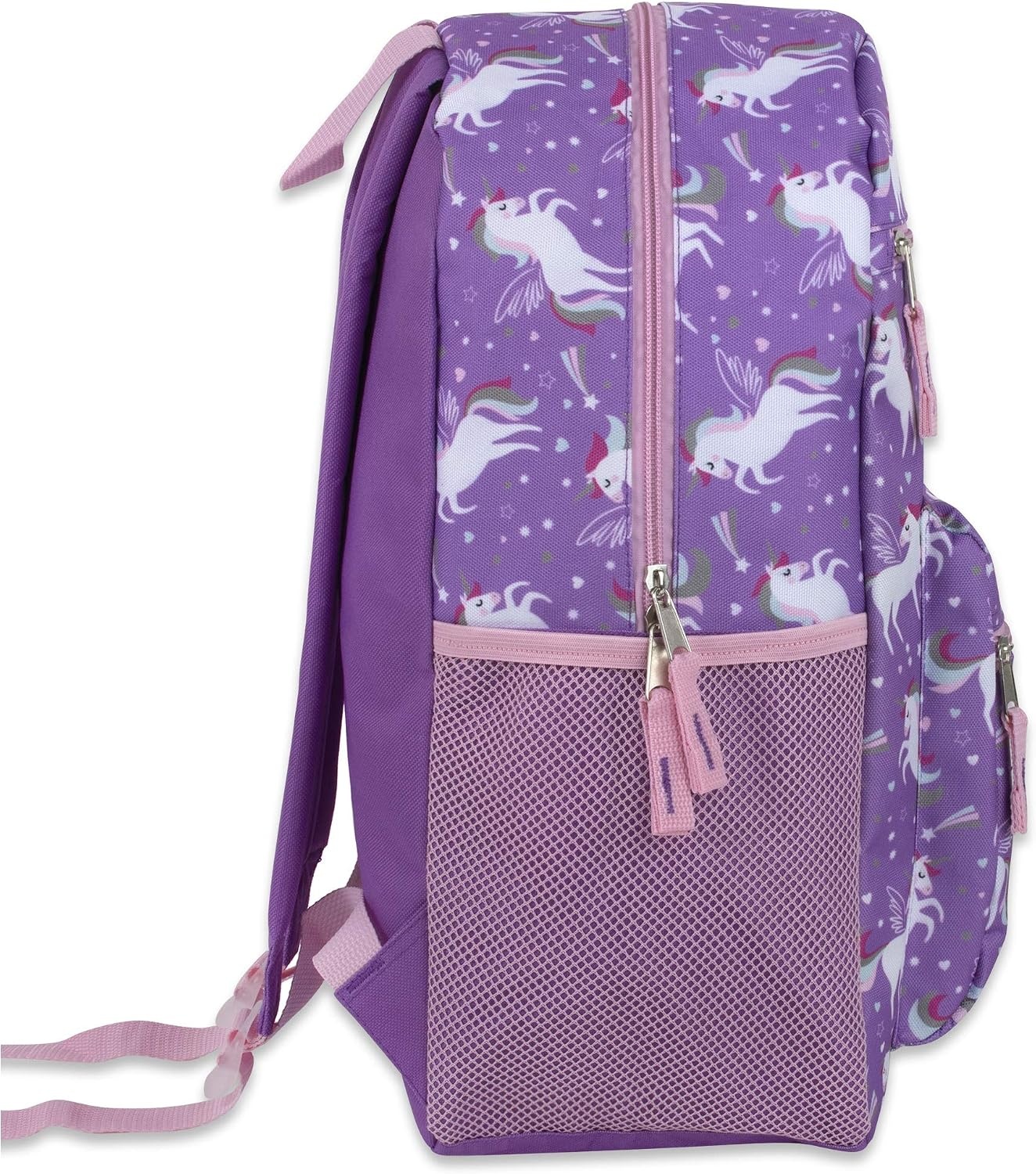 Trail maker 17 Kids Character School Backpacks Plush for Girls with Side Pockets, Padded Straps(Plush Unicorn Love)