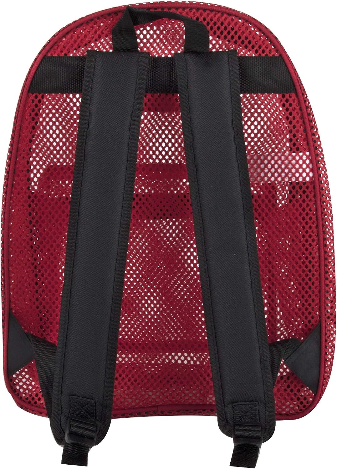 Summit Ridge Mesh Backpacks for Kids, Adults, School, Beach, and Travel, Colorful Transparent Mesh Backpacks with Padded Straps(Red)