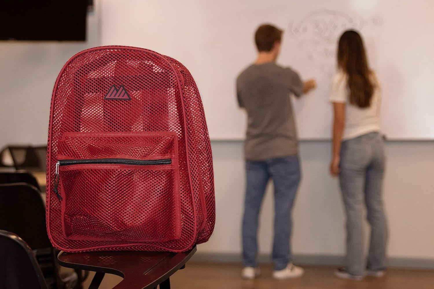 Summit Ridge Mesh Backpacks for Kids, Adults, School, Beach, and Travel, Colorful Transparent Mesh Backpacks with Padded Straps(Red)