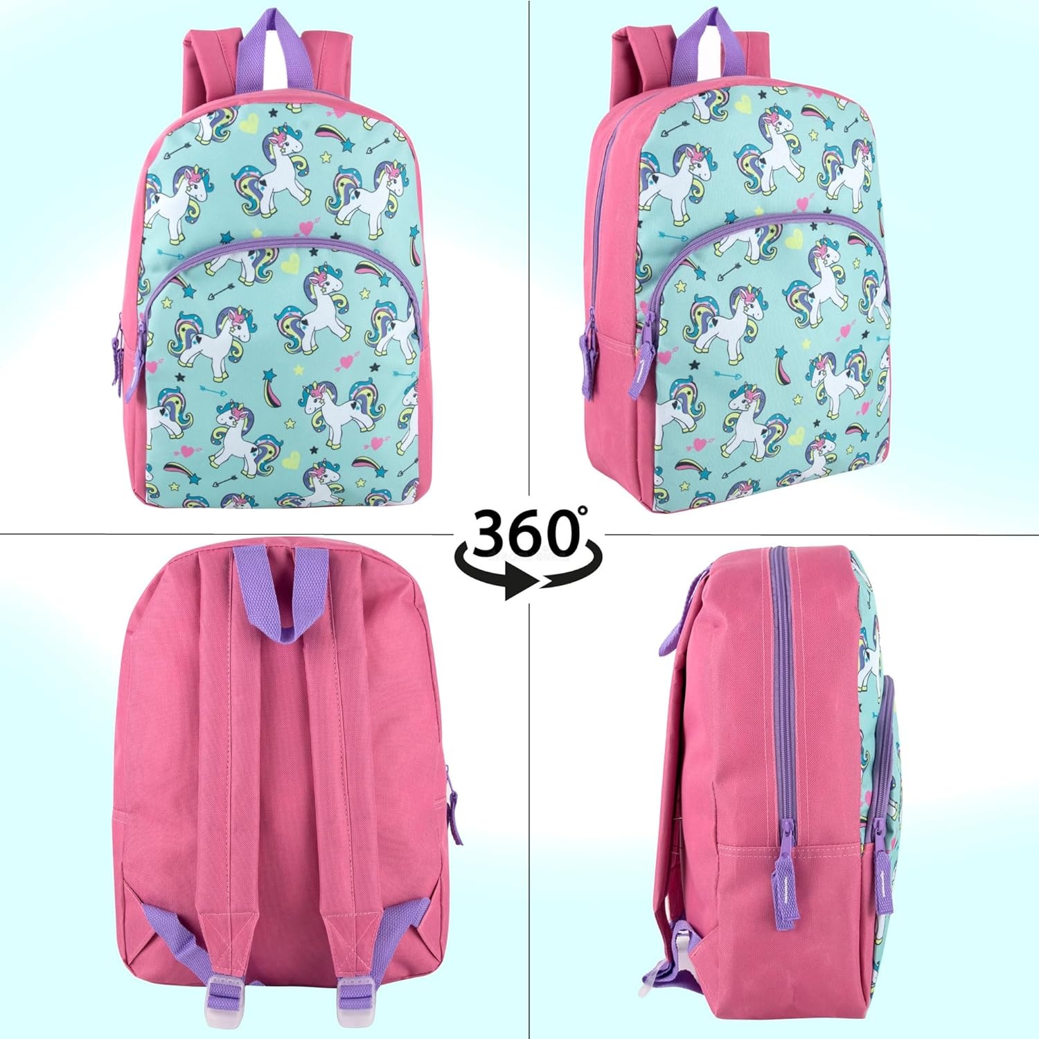 Trail maker 15 Inch Kids Backpacks for Boys & Girls | Preschool, Kindergarten, Elementary School Backpacks with Adjustable, Padded Straps (Prehistoric Pals)(Upbeat Unicorns)