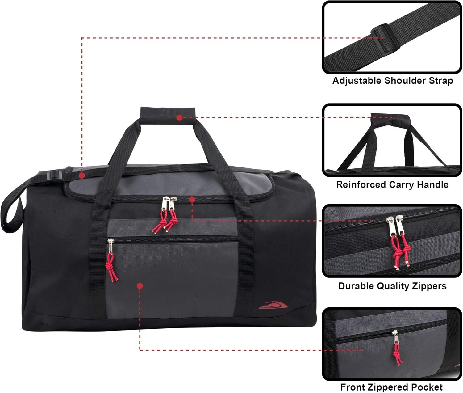 Lightweight Canvas Duffle Bags for Men & Women For Traveling, the Gym, and as Sports Equipment Bag/Organizer(Black 3)