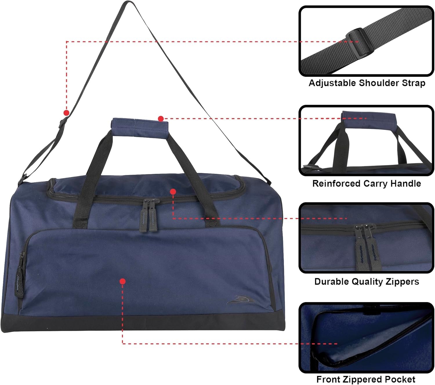 Lightweight Canvas Duffle Bags for Men & Women For Traveling, the Gym, and as Sports Equipment Bag/Organizer(Navy)