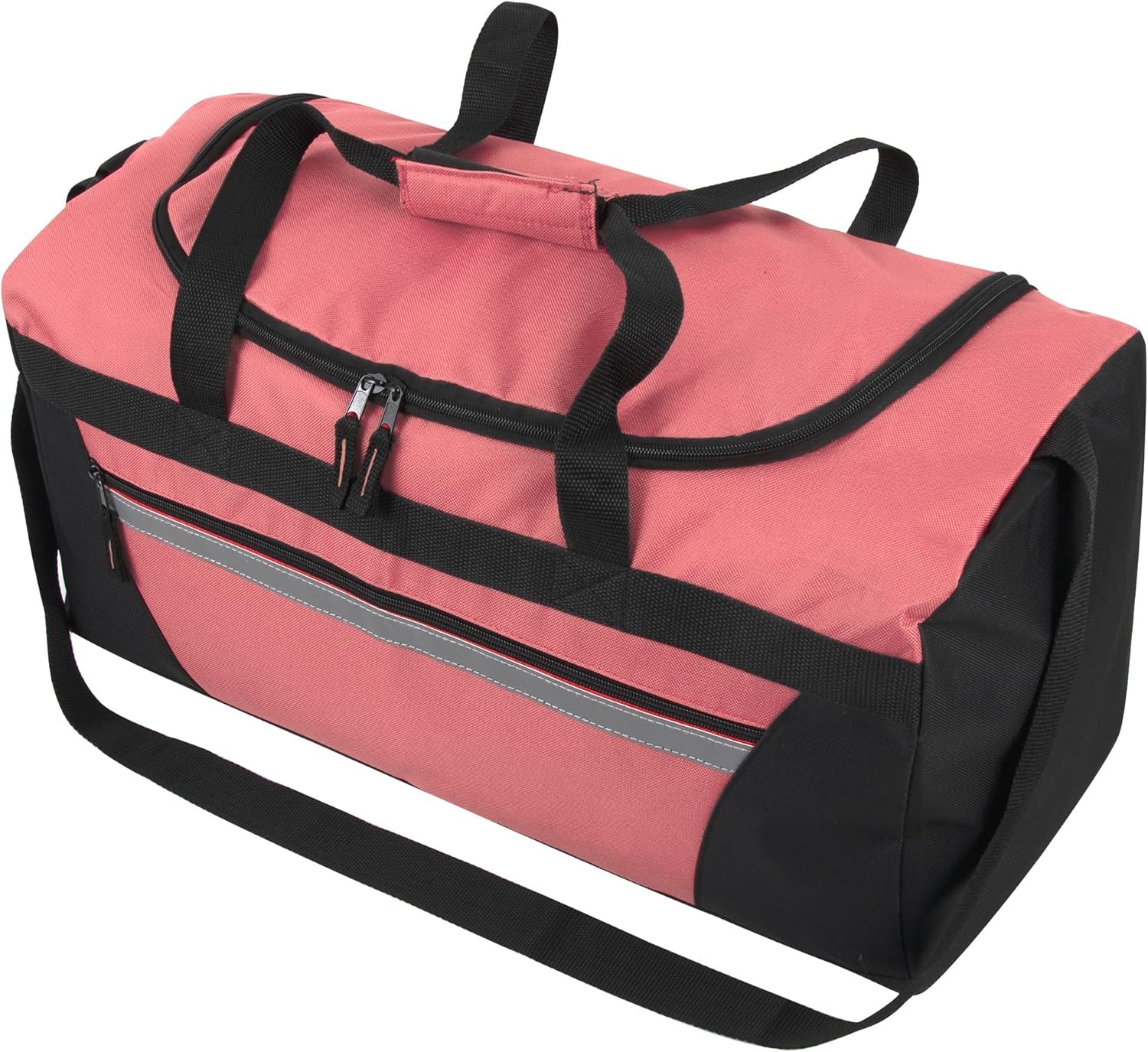 40 Liter, 22 Inch Reflective Duffle Bag with Shoulder Strap for Men, Women, Travel(Pink)