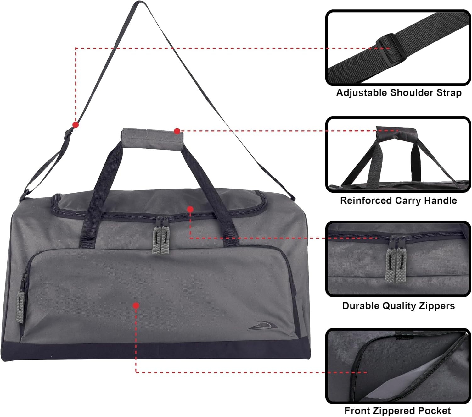 Lightweight Canvas Duffle Bags for Men & Women For Traveling, the Gym, and as Sports Equipment Bag/Organizer(Grey 2)