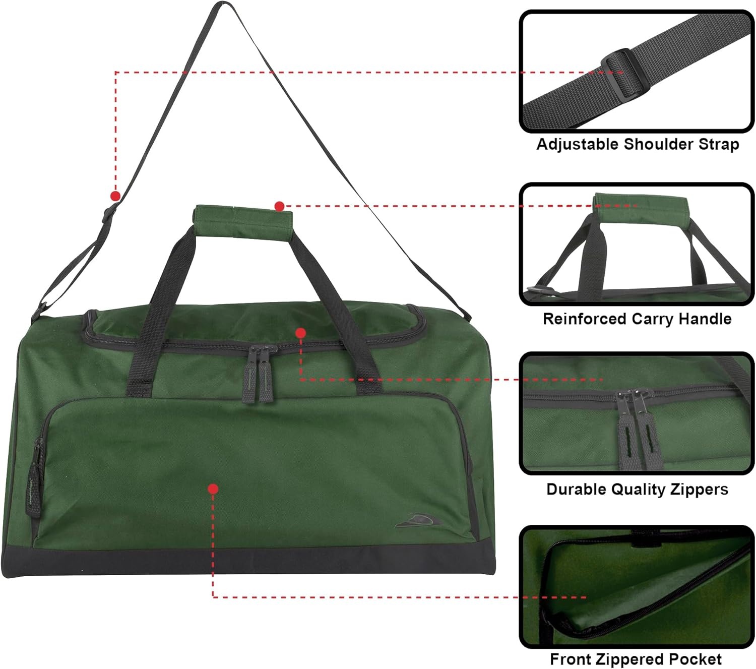 Lightweight Canvas Duffle Bags for Men & Women For Traveling, the Gym, and as Sports Equipment Bag/Organizer(Green)