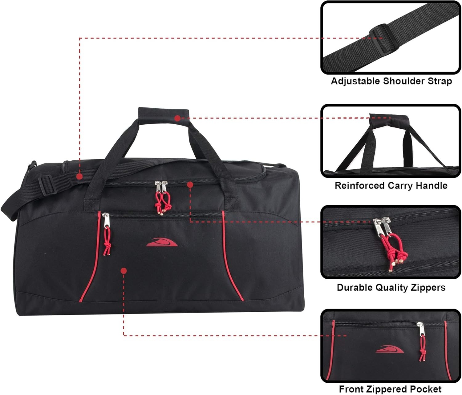 Lightweight Canvas Duffle Bags for Men & Women For Traveling, the Gym, and as Sports Equipment Bag/Organizer(Black 1)