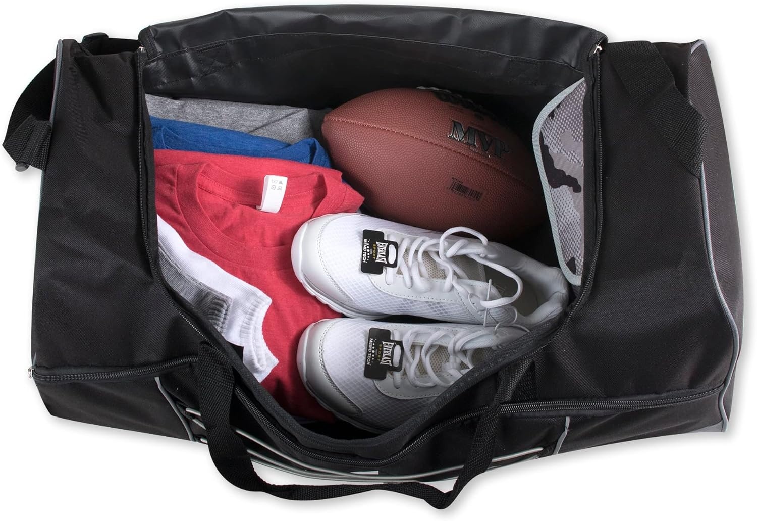 60 Liter, 26 Inch Duffle Bag – Heavy Duty Extra Large Sports Gym Equipment Travel Duffel Bag for Men and Women (Black)(Black)