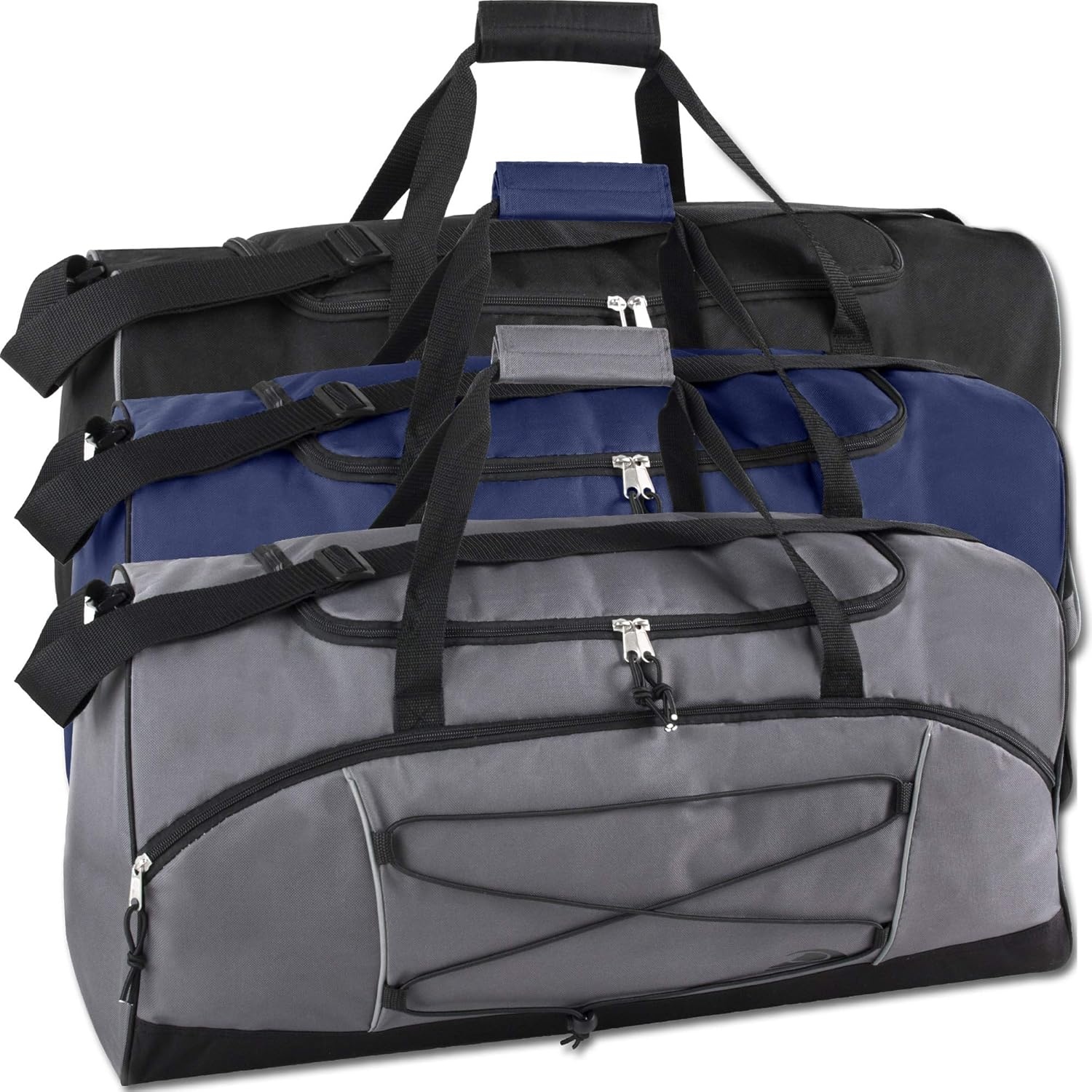 60 Liter, 26 Inch Duffle Bag – Heavy Duty Extra Large Sports Gym Equipment Travel Duffel Bag for Men and Women (Black)(Black)