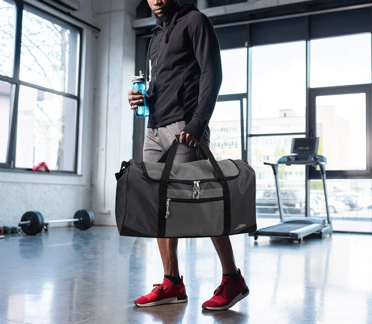 55 Liter, 24 Inch Lightweight Canvas Duffle Bags for Men & Women For Traveling, the Gym, and as Sports Equipment Bag/Organizer (Grey 3)