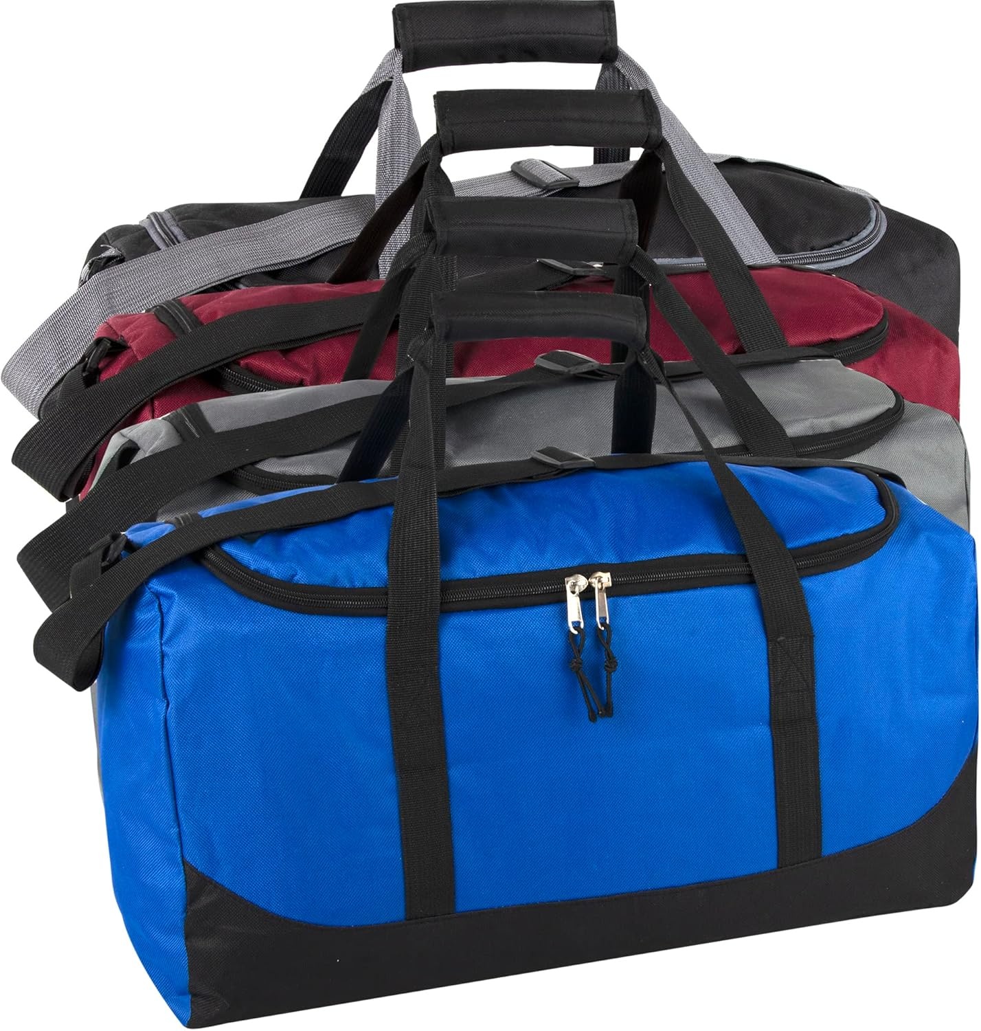 20 Inch, 40 Liter Duffel Bag for Men, Women Travel Weekender Overnight Carry-on Shoulder Duffel Tote Bag (Black)(Grey)