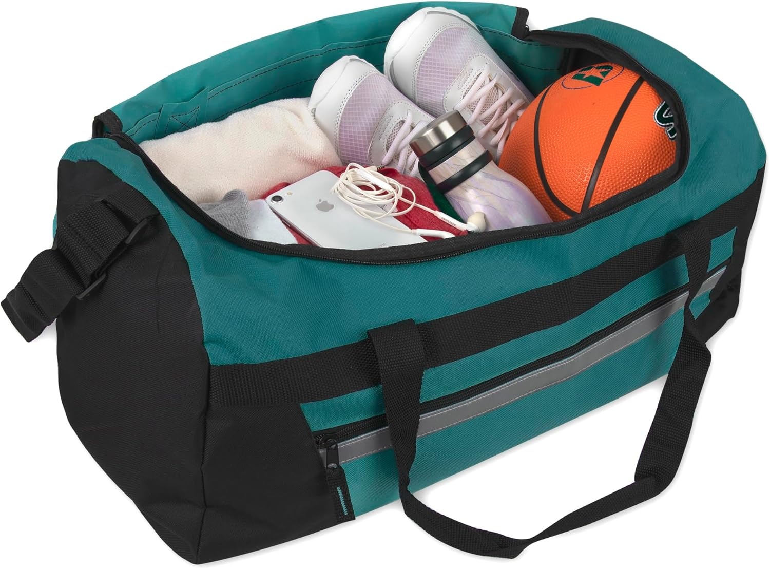 40 Liter, 22 Inch Reflective Duffle Bag with Shoulder Strap for Men, Women, Travel(Green)