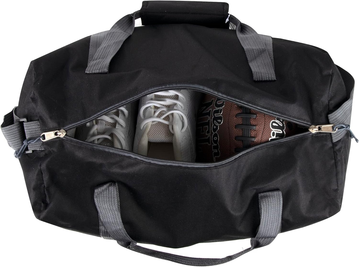 30 Liter, 17 Inch Canvas Duffle Bags for Men and Women – Travel Weekender Overnight Carry-On Shoulder Duffel Tote Bags (Grey)(Black)