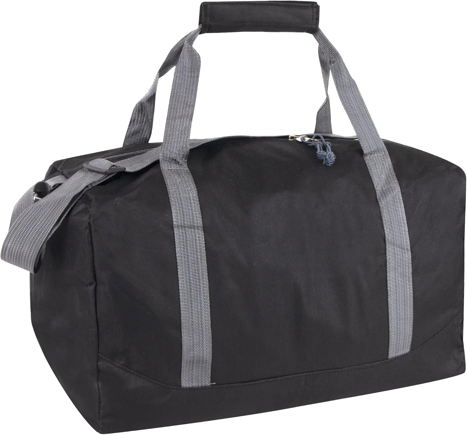 30 Liter, 17 Inch Canvas Duffle Bags for Men and Women – Travel Weekender Overnight Carry-On Shoulder Duffel Tote Bags (Grey)(Black)