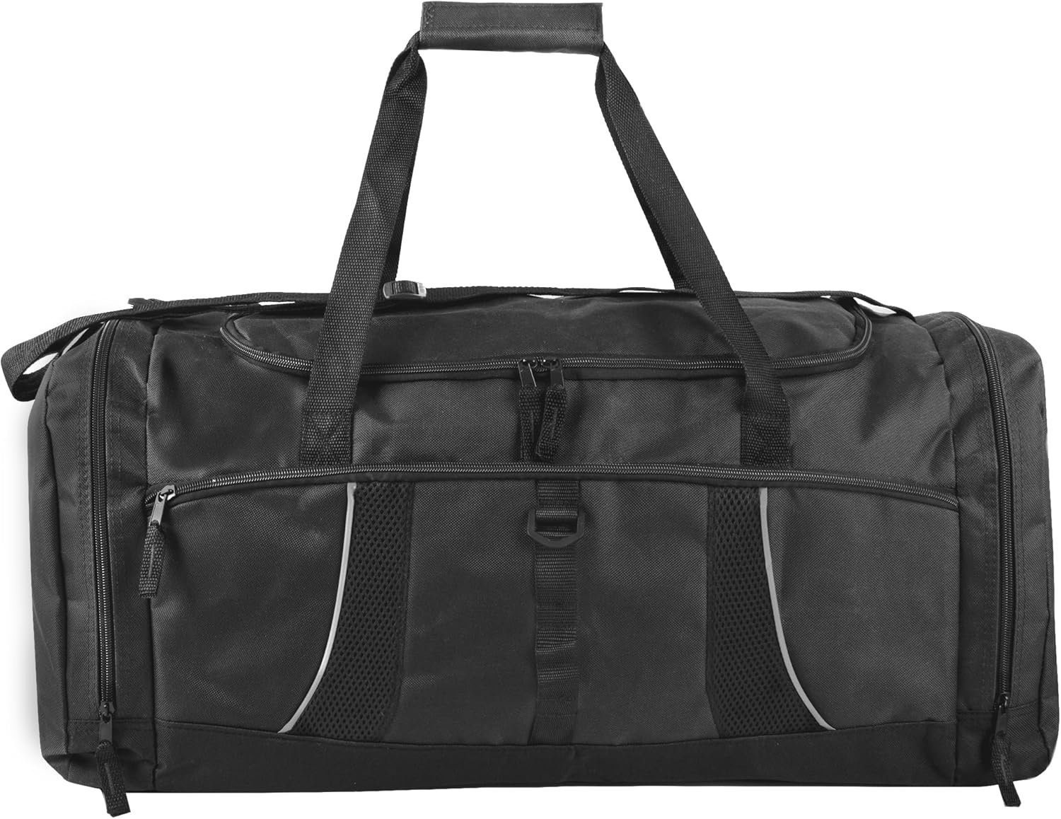 Extra Large 26 Inch 79 Liter Duffel Bag 48 Inch Long Shoulder Strap, Reflective Piping for Travel, Gym, Sports, Track, Field, Men, Women in Navy Blue(Black)