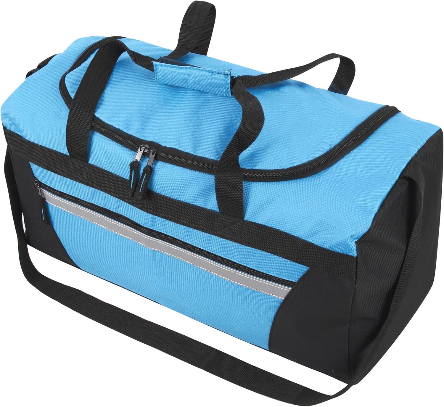 40 Liter, 22 Inch Reflective Duffle Bag with Shoulder Strap for Men, Women, Travel(Light Blue)