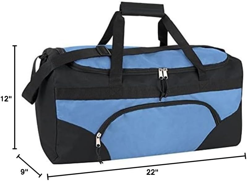 40 Liter, 22 Inch Reflective Duffle Bag with Shoulder Strap for Men, Women, Travel(Light Blue)