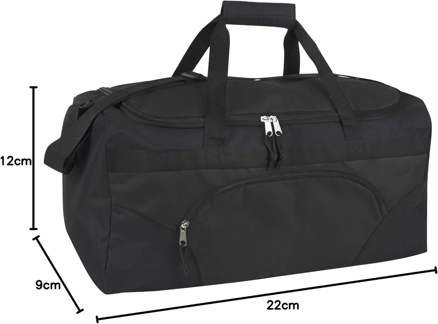 40 Liter, 22 Inch Reflective Duffle Bag with Shoulder Strap for Men, Women, Travel(Black)