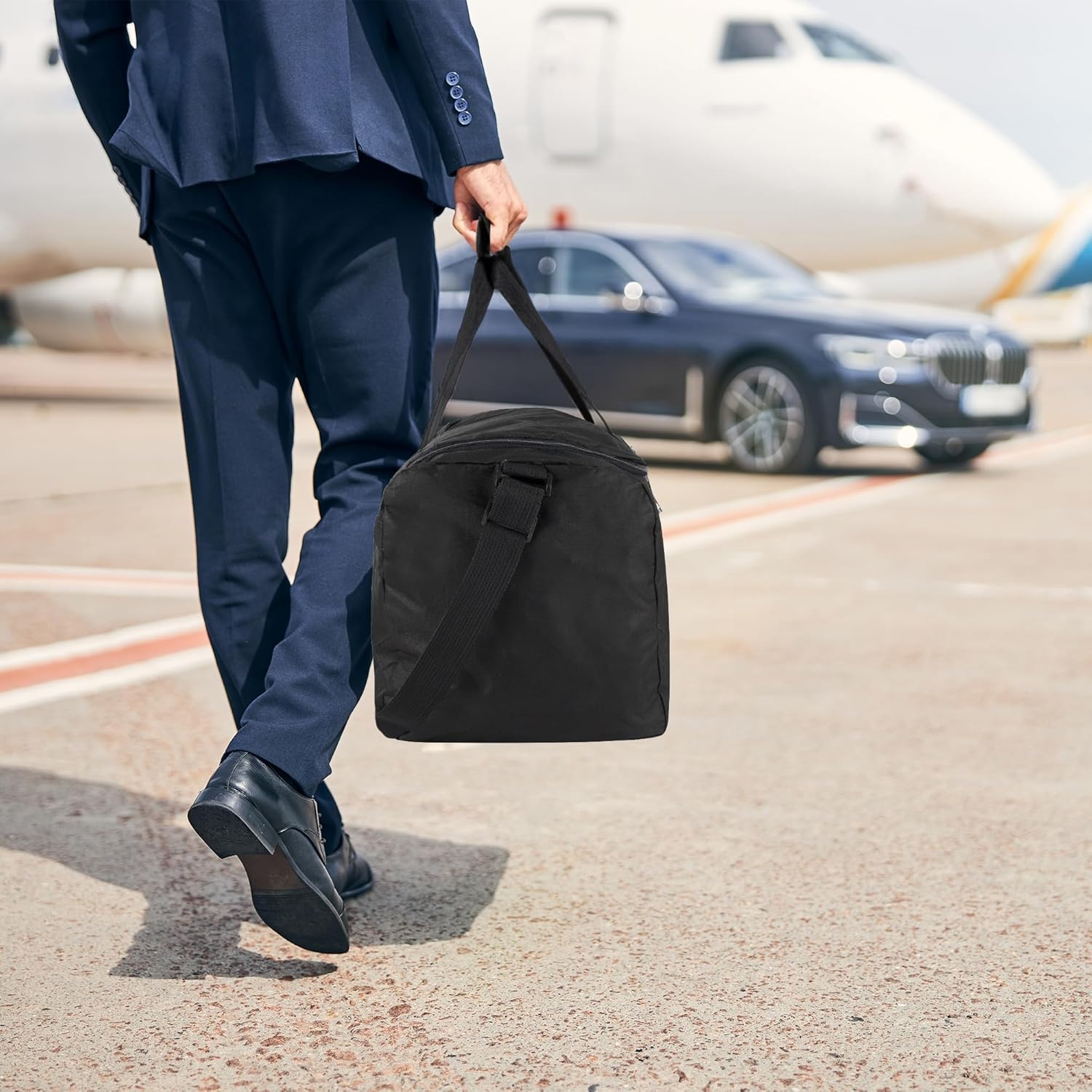 20 Inch, 40 Liter Duffel Bag for Men, Women Travel Weekender Overnight Carry-on Shoulder Duffel Tote Bag (Black)(Black)