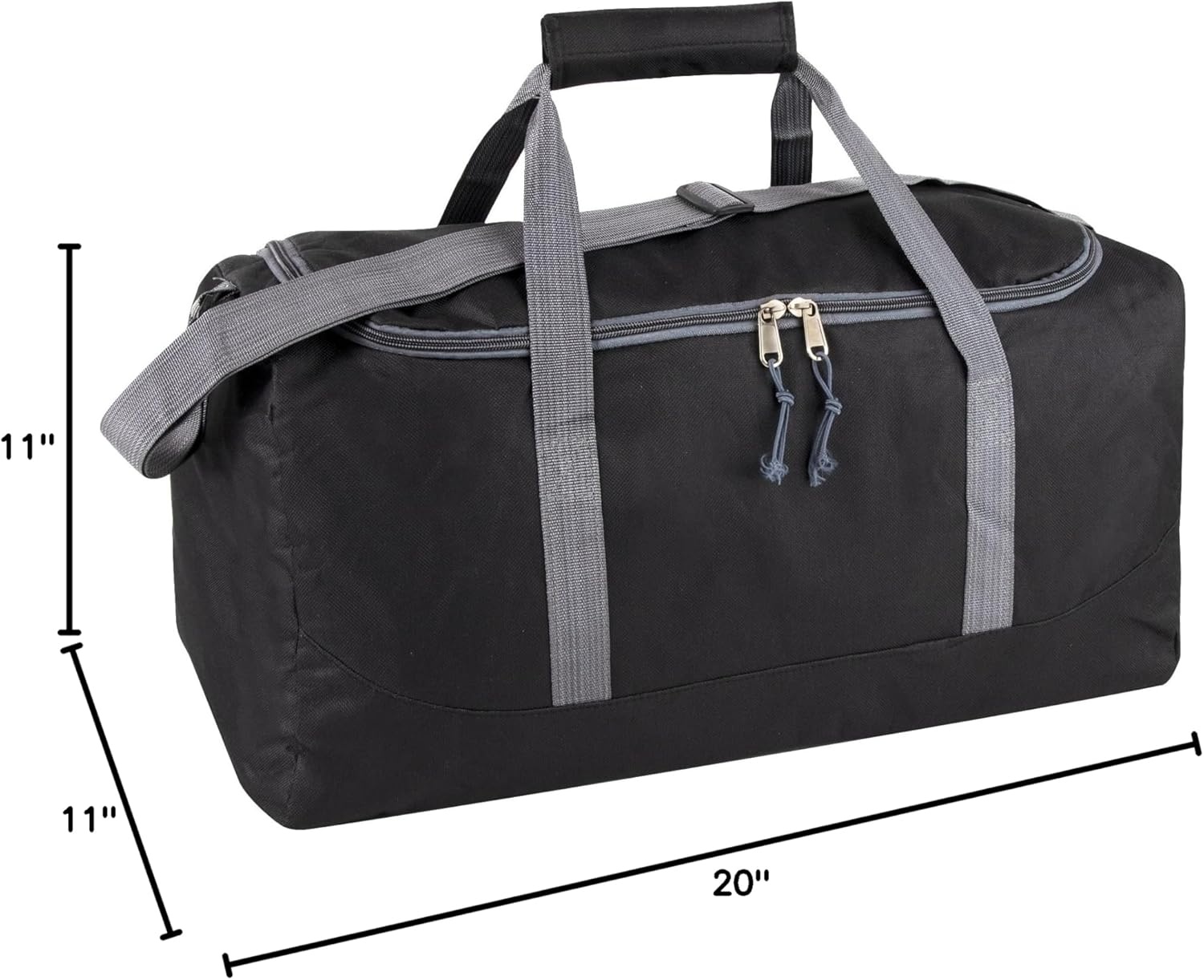 20 Inch, 40 Liter Duffel Bag for Men, Women Travel Weekender Overnight Carry-on Shoulder Duffel Tote Bag (Black)(Black)