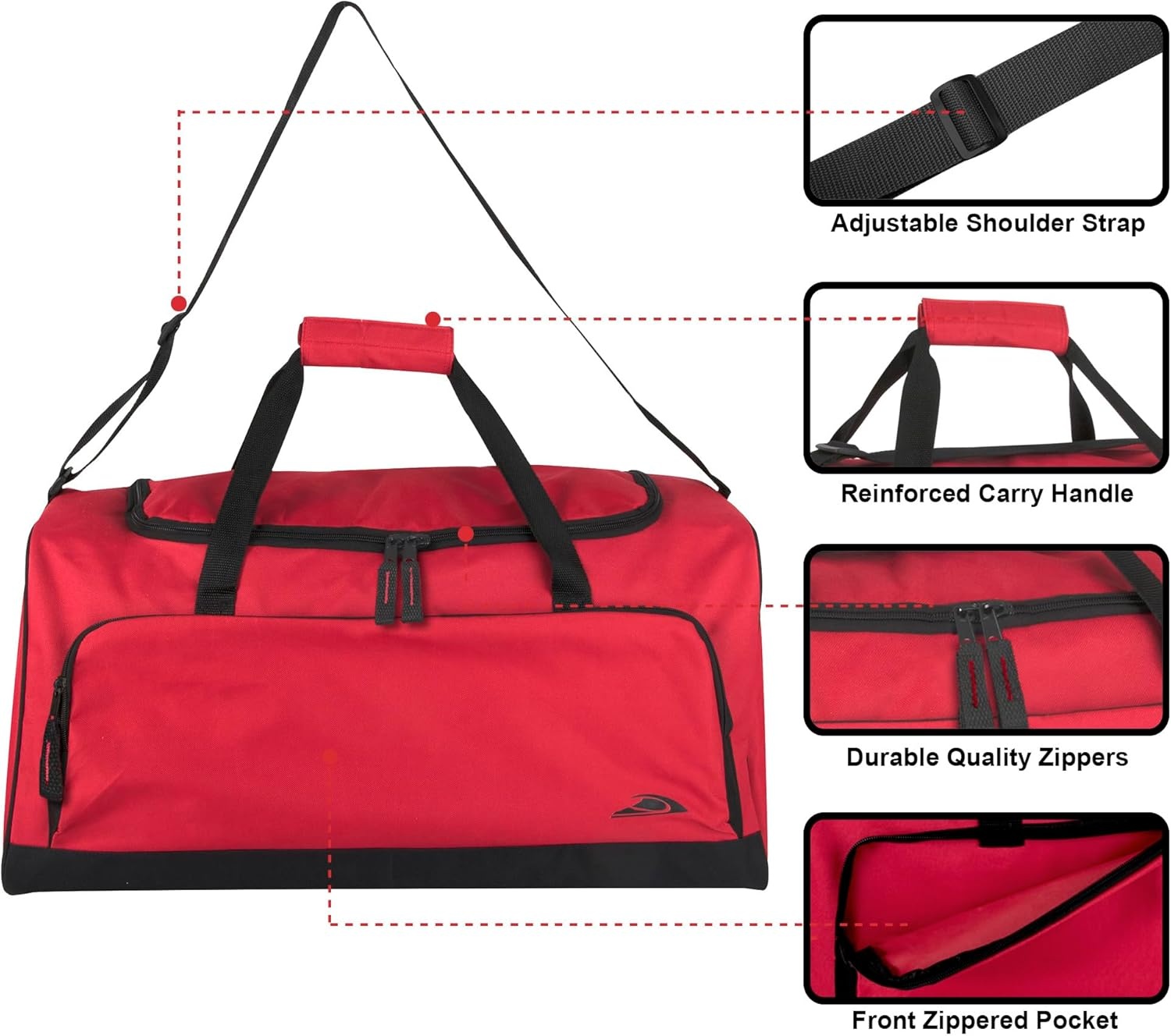 Lightweight Canvas Duffle Bags for Men & Women For Traveling, the Gym, and as Sports Equipment Bag/Organizer(Red 1)