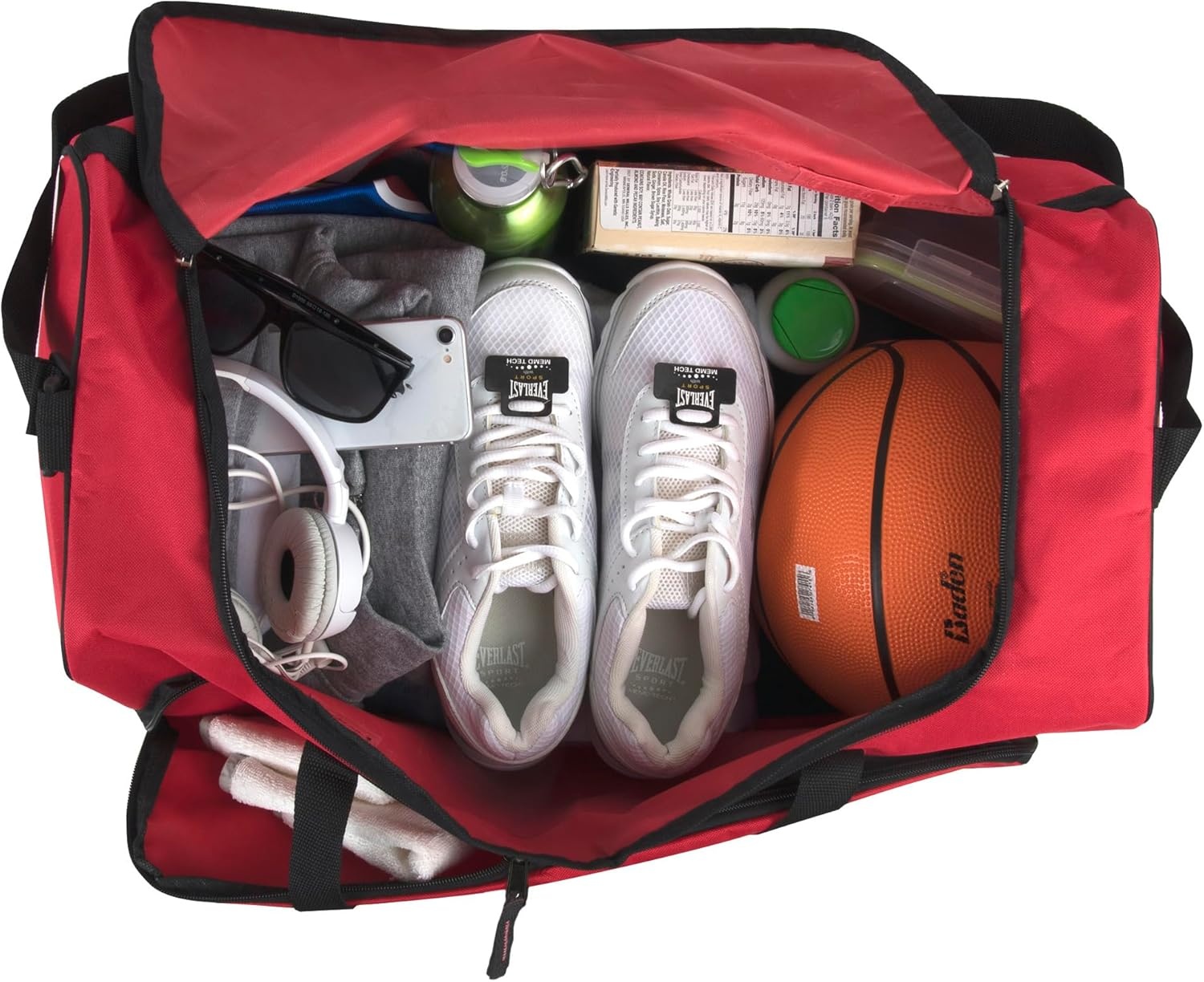Lightweight Canvas Duffle Bags for Men & Women For Traveling, the Gym, and as Sports Equipment Bag/Organizer(Red 1)