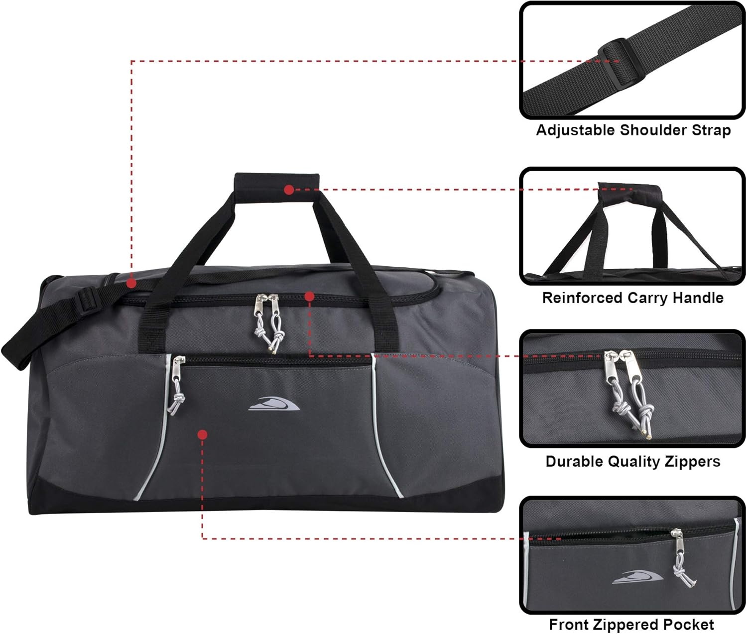 Lightweight Canvas Duffle Bags for Men & Women For Traveling, the Gym, and as Sports Equipment Bag/Organizer(Grey 1)
