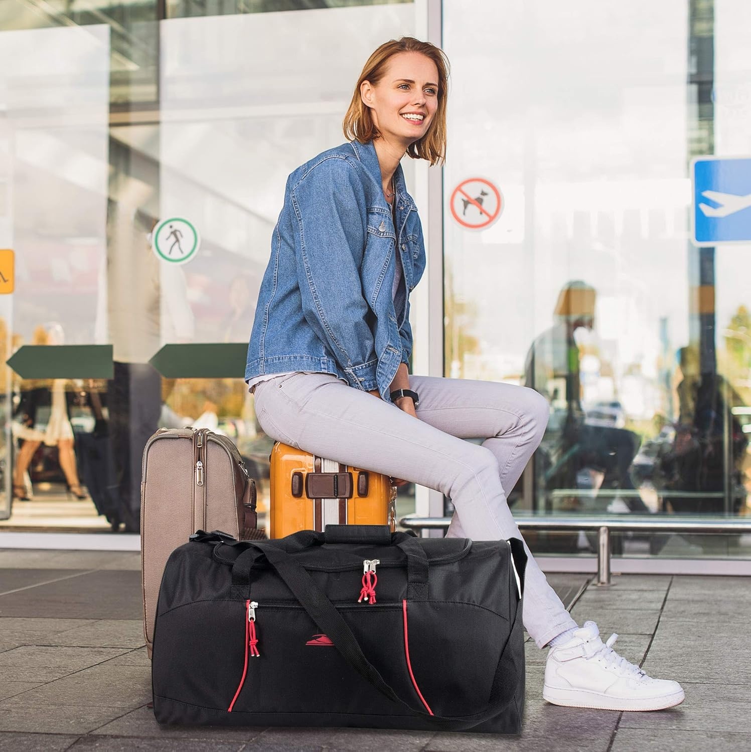 Lightweight Canvas Duffle Bags for Men & Women For Traveling, the Gym, and as Sports Equipment Bag/Organizer(Grey 1)