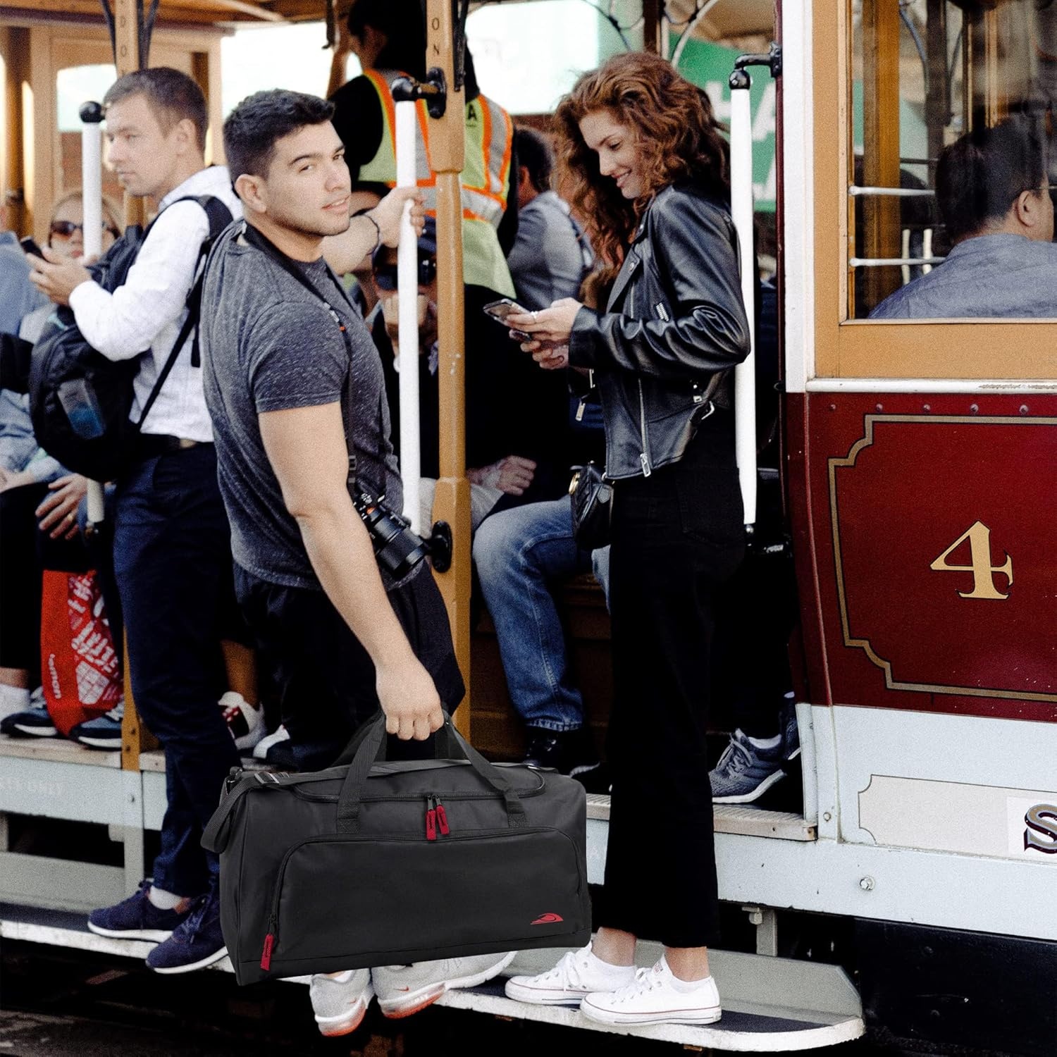 Lightweight Canvas Duffle Bags for Men & Women For Traveling, the Gym, and as Sports Equipment Bag/Organizer(Black 2)